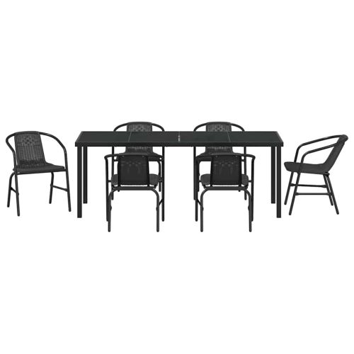 Комплект за хранене в градината 7 pcs Черно