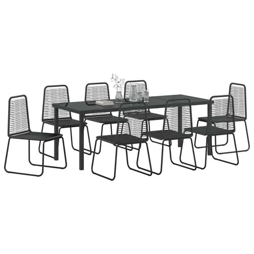 Комплект за хранене в градината 9 pcs Черно