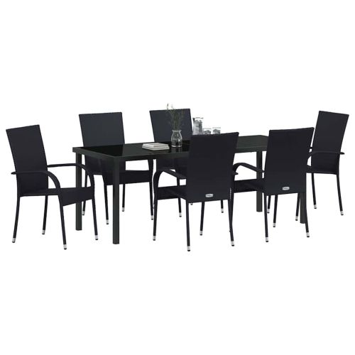 Комплект за хранене в градината 7 pcs Черно