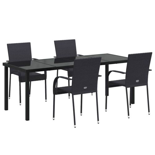 Комплект за хранене в градината 5 pcs Черно