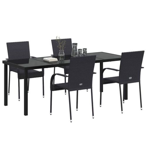 Комплект за хранене в градината 5 pcs Черно