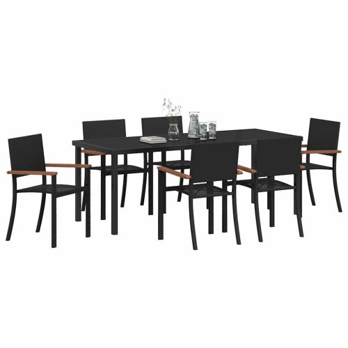 Комплект за хранене в градината 7 pcs Черно