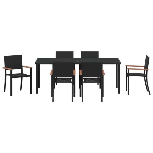 Комплект за хранене в градината 7 pcs Черно