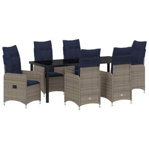 Комплект за хранене в градината 7 pcs Черно полиратан