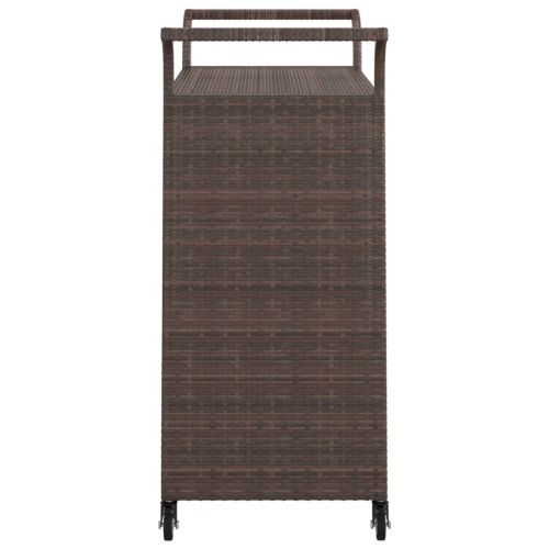 Бар количка с чекмедже, кафява, 100x45x97 см, полиратан