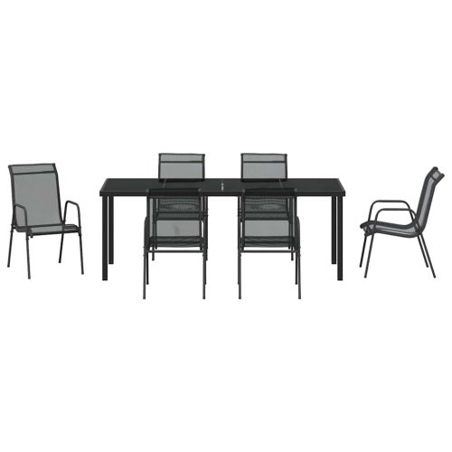 Комплект за хранене в градината 7 pcs Черно