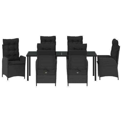 Комплект за хранене в градината 7 pcs Черно полиратан