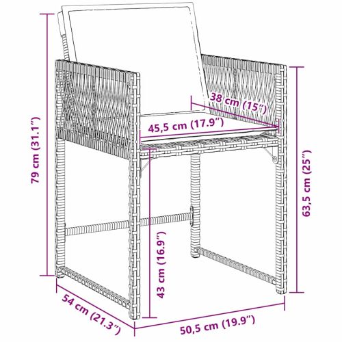 Комплект за хранене в градината 9 pcs Сив полиратан