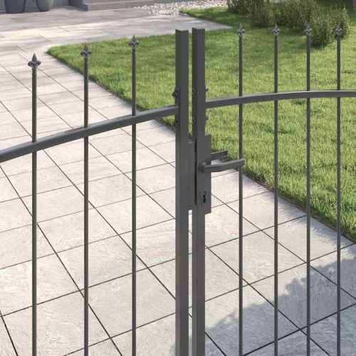 Двойна порта с заключване Woerden Сив 299,5 x 149,5 см Стомана