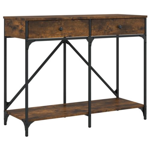 Конзолна маса, опушен дъб, 100x39x78,5 см, инженерно дърво