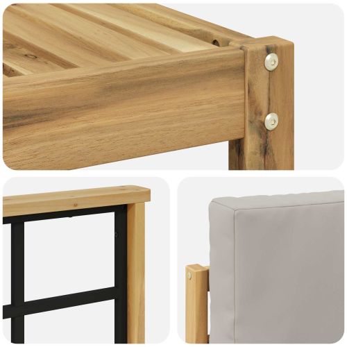 Комплект дивани за открито 4 pcs Бяло и светлосиво
