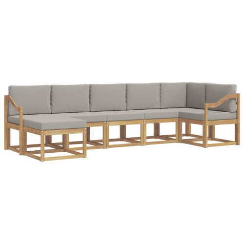 Комплект дивани за открито 7 pcs Бяло и светлосиво