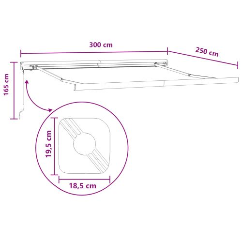 Прибираща се тента Таупе 300 x 250 cm Платно и алуминий