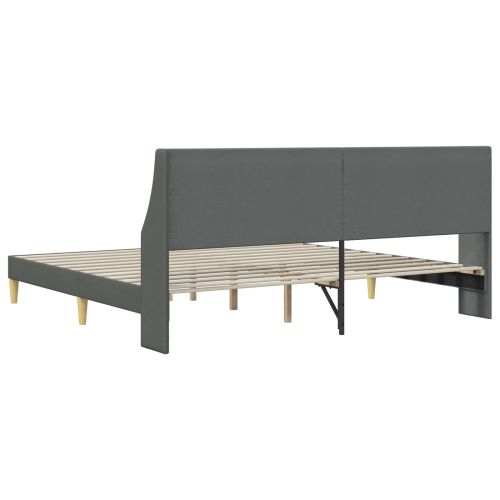 Рамка за легло с таблото Тъмносиво 183 x 213 cm Текстил
