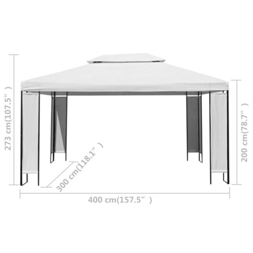 Шатра с LED светещи стрингове, бяла, 3х4 м