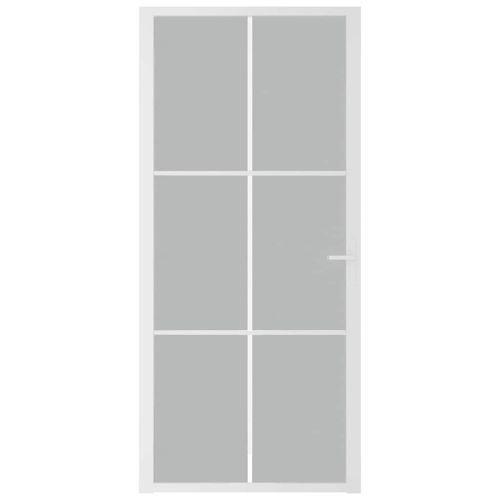 Интериорна врата 93x201,5 см бял мат стъкло и алуминий