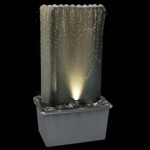 Градински фонтан сребрист 60,2x37x122,1 см неръждаема стомана
