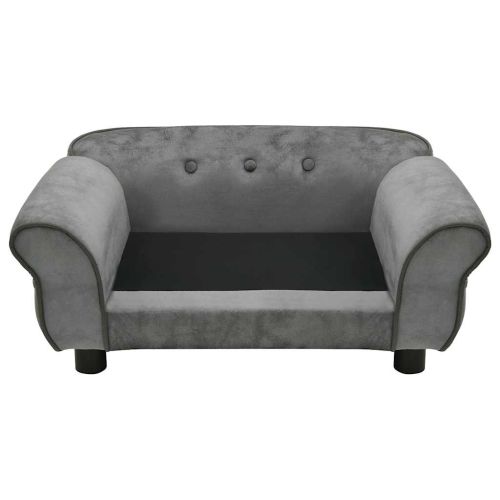 Диван за кучета, тъмносив, 72x45x30 см, плюш