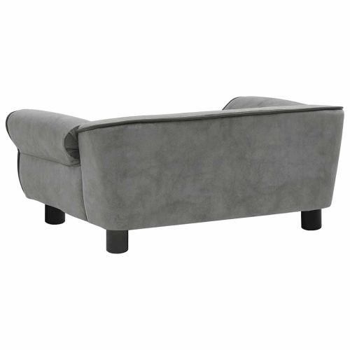 Диван за кучета, тъмносив, 72x45x30 см, плюш