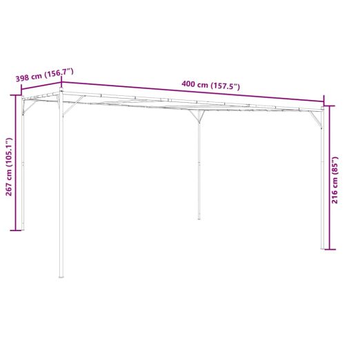 Шатра, антрацит, 4x4 м, 180 г/м², плат и стомана