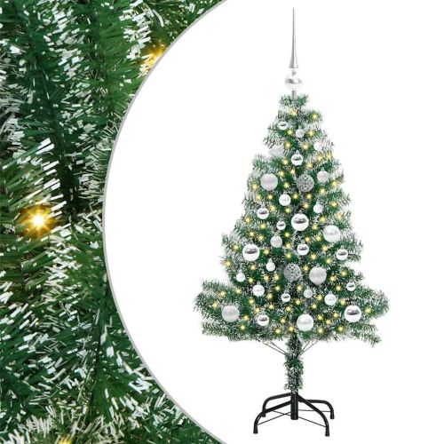 Изкуствена коледна елха със сняг и LED светлина 120 cm