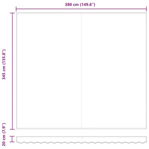 Прибираща се тента Многоцветен 400 × 350 cm Тъкан и алуминий