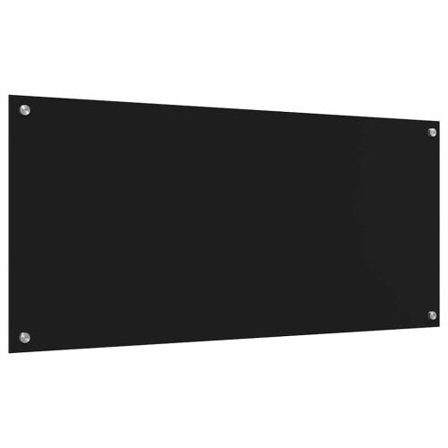 Кухненски гръб 2 pcs Черно 110 x 50 cm закалено стъкло