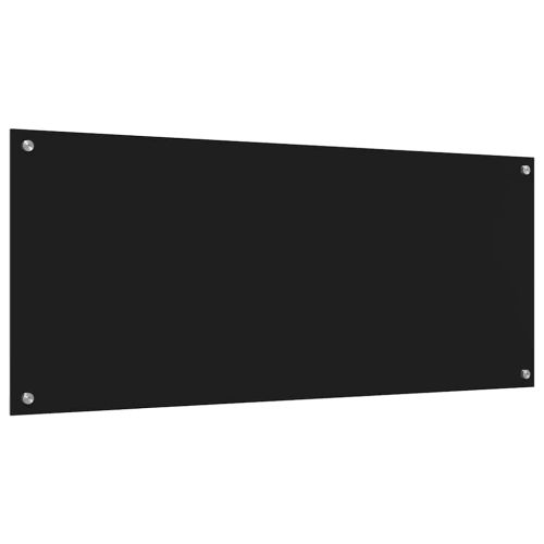 Кухненски гръб 2 pcs Черно 120 x 50 cm закалено стъкло