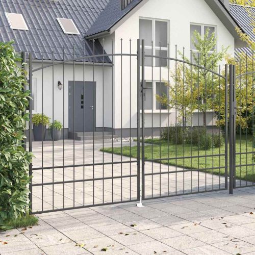 Двойна порта с заключване Woerden Сив 299,5 x 249,5 см Стомана