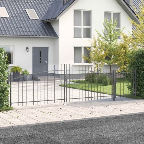 Градинска врата с заключване Woerden Сив 125 х 500 см Стомана