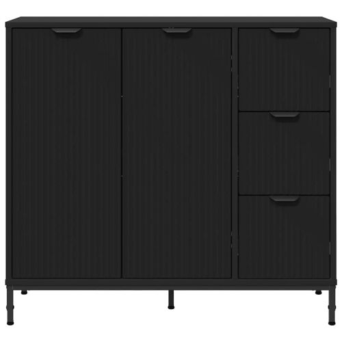 Служебен шкаф Черно 89,5 x 33 x 82 см Инженерно дърво