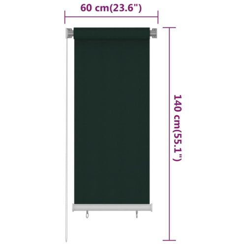 Външна роло щора, 60x140 см, тъмнозелена, HDPE