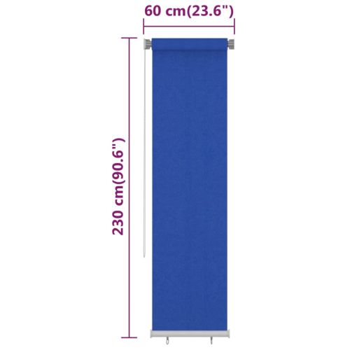 Външна роло щора, 60x230 см, синя, HDPE