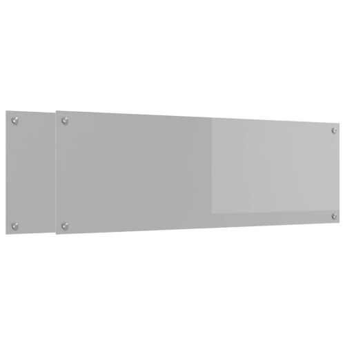 Кухненски гръб 2 pcs Светлосиво 120 x 40 cm закалено стъкло