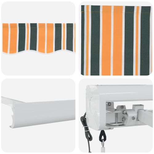 Прибираща се тента Зелен и жълт 350 x 250 x 165 см