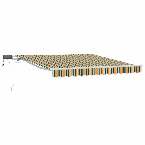 Прибираща се тента Зелен и жълт 350 x 250 cm Тъкан и алуминий