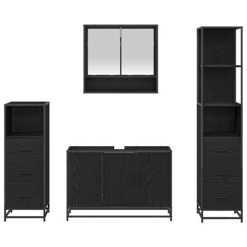 Комплект мебели за баня 3 бр. Дъб 35 x 37,5 x 166 см