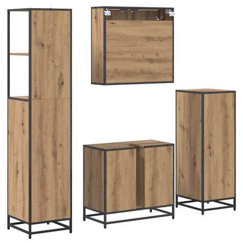 Комплект мебели за баня с чекмедже 4 pcs Дъб Инженерно дърво
