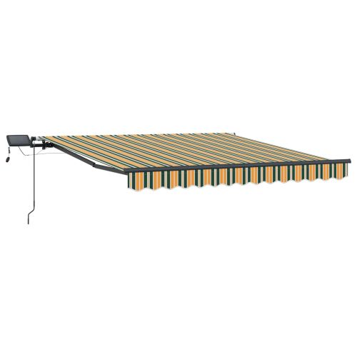 Прибираща се тента Зелен и жълт 350 x 250 cm Тъкан и алуминий