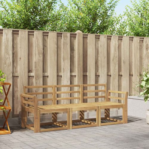 Комплект дивани за открито 3 pcs Бяло 194 x 63 x 73 см
