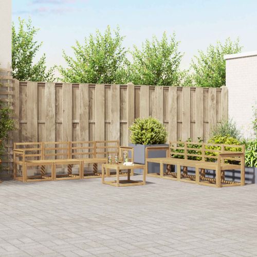 Комплект дивани за открито 9 pcs Бяло 59 x 59 x 37 см