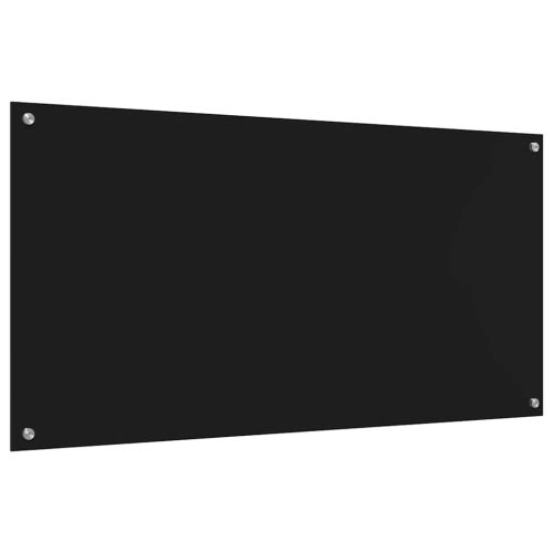 Кухненски гръб 2 pcs Черно 120 x 60 cm закалено стъкло