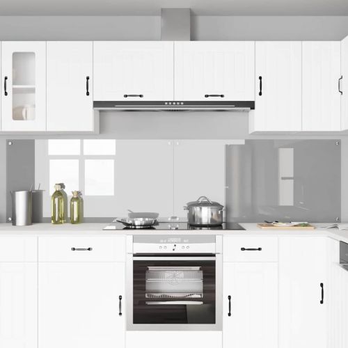 Кухненски гръб 2 pcs Светлосиво 120 x 60 cm закалено стъкло