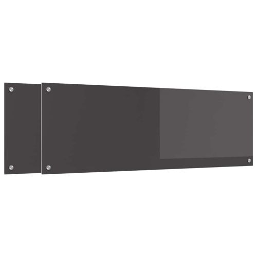 Кухненски гръб 2 pcs Тъмен сив 120 x 40 cm закалено стъкло