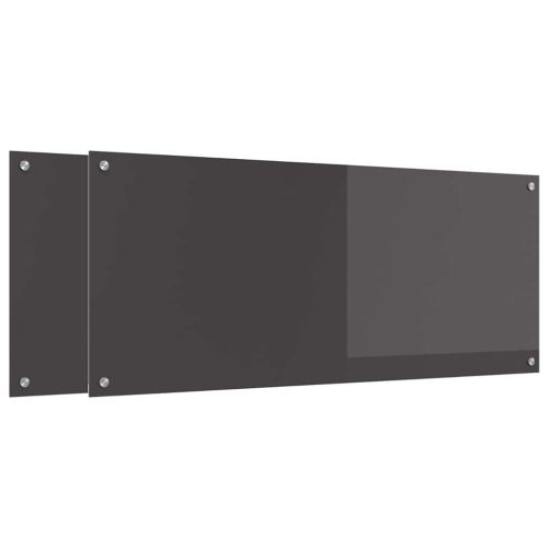 Кухненски гръб 2 pcs Тъмен сив 120 x 50 cm закалено стъкло