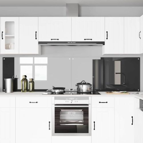 Кухненски гръб 2 pcs Тъмен сив 120 x 60 cm закалено стъкло