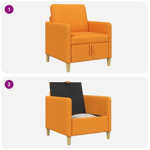 Диван с storage Тъмен жълт 72 x 78 x 87 см Полиестер