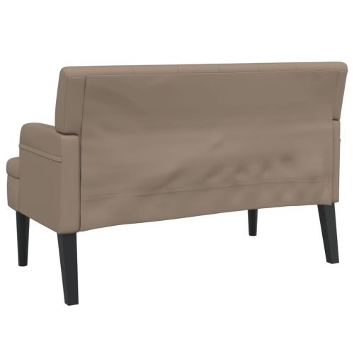 Пейка с облегалка, капучино, 112x65,5x75 см, изкуствена кожа