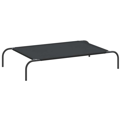 Повдигнато легло за кучета черно 110x65x20 cm Оксфорд плат