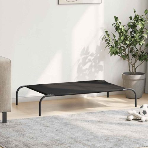 Повдигнато легло за кучета черно 110x65x20 cm Оксфорд плат